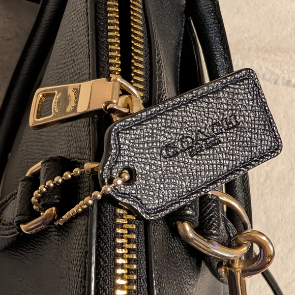 Coach Black Leather Satchel Handbag - Picture 5 of 9